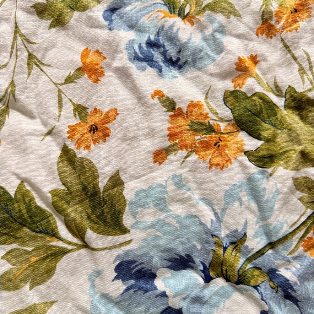 Reformation Marbella Floral Midi Linen A-Line Dress Botanist‎ Puff Sleeve Size 8 - Picture 14 of 15